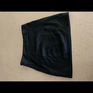 Leather skirt with slit